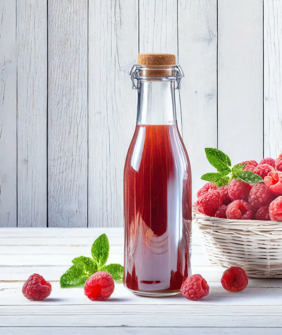 Sok malinowy Żurawieckie Sady – naturalny smak lata w butelce Butelka soku malinowego Żurawieckie Sady – naturalny sok z malin, tłoczony na zimno w rodzinnym gospodarstwie w Żurawcu